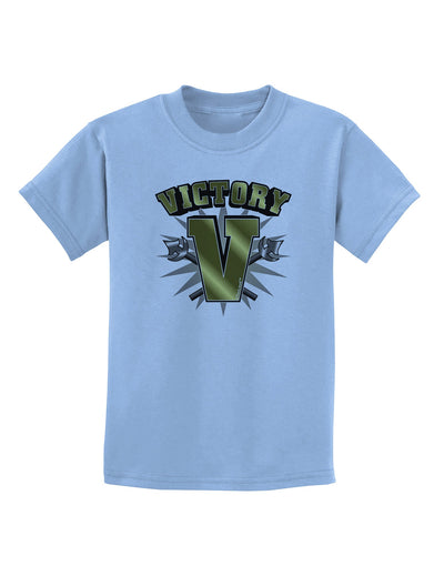 Victory V Childrens T-Shirt-Childrens T-Shirt-TooLoud-Light-Blue-X-Small-Davson Sales