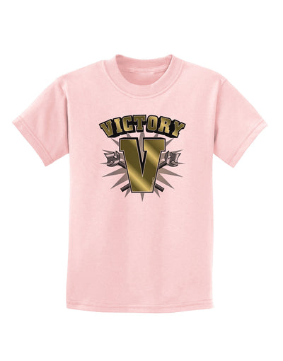 Victory V Childrens T-Shirt-Childrens T-Shirt-TooLoud-PalePink-X-Small-Davson Sales