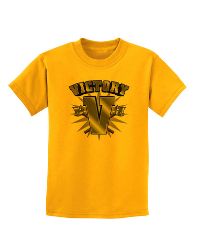 Victory V Childrens T-Shirt-Childrens T-Shirt-TooLoud-Gold-X-Small-Davson Sales