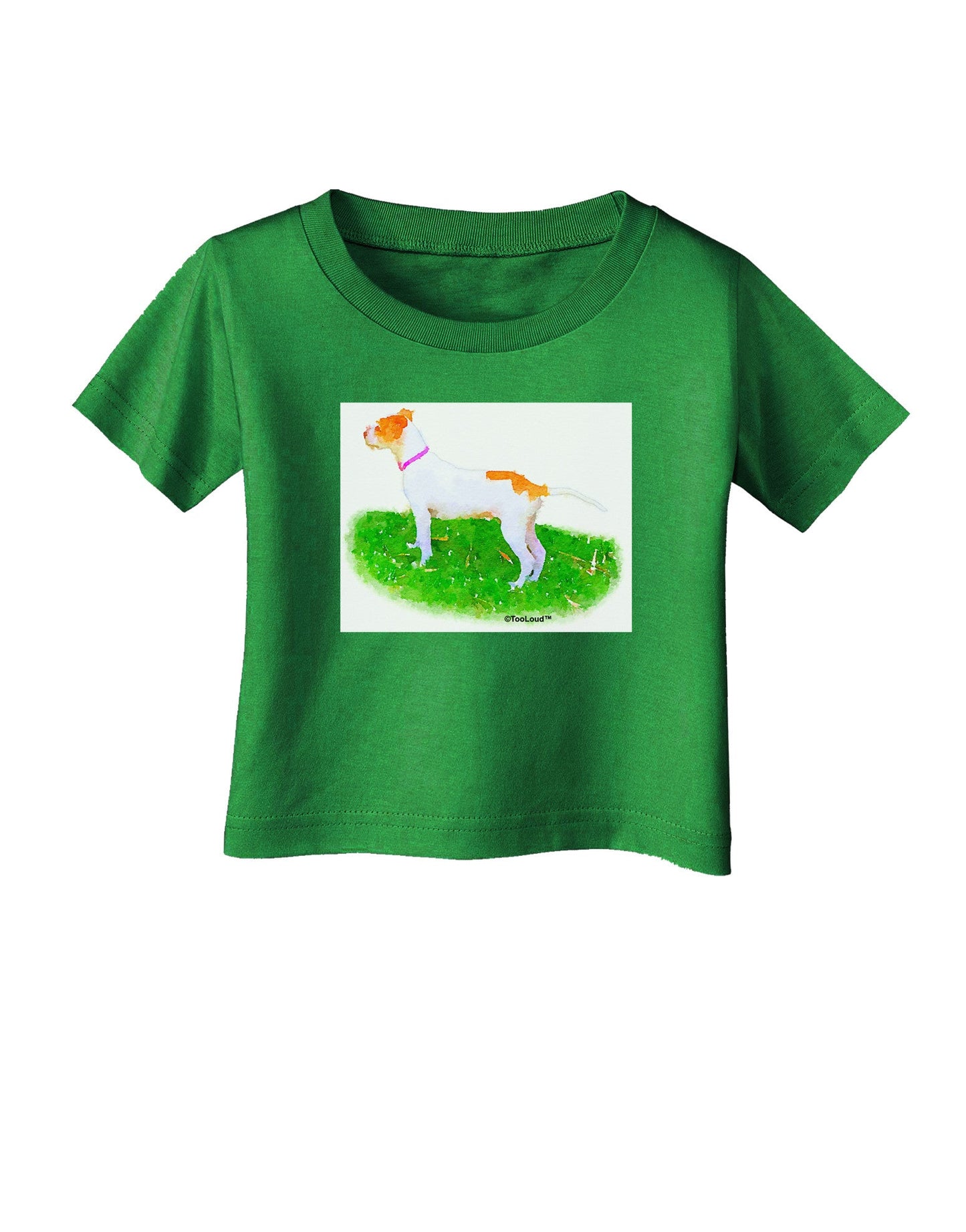 Vigilant Dog Watercolor Infant T-Shirt Dark-Infant T-Shirt-TooLoud-Clover-Green-06-Months-Davson Sales