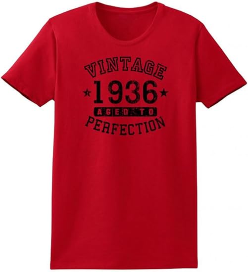 1936 - Ladies Vintage Birth Year Aged To Perfection Birthday T-Shirt