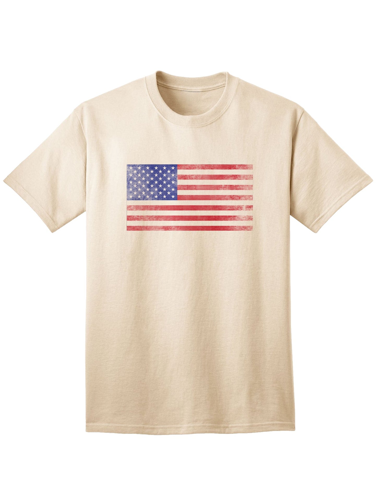 Vintage American Flag Adult T-Shirt with a Distinctive Weathered Look-Mens T-shirts-TooLoud-Natural-Small-Davson Sales