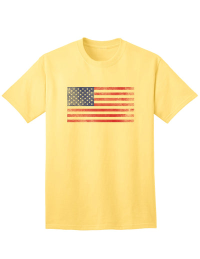 Vintage American Flag Adult T-Shirt with a Distinctive Weathered Look-Mens T-shirts-TooLoud-Yellow-Small-Davson Sales