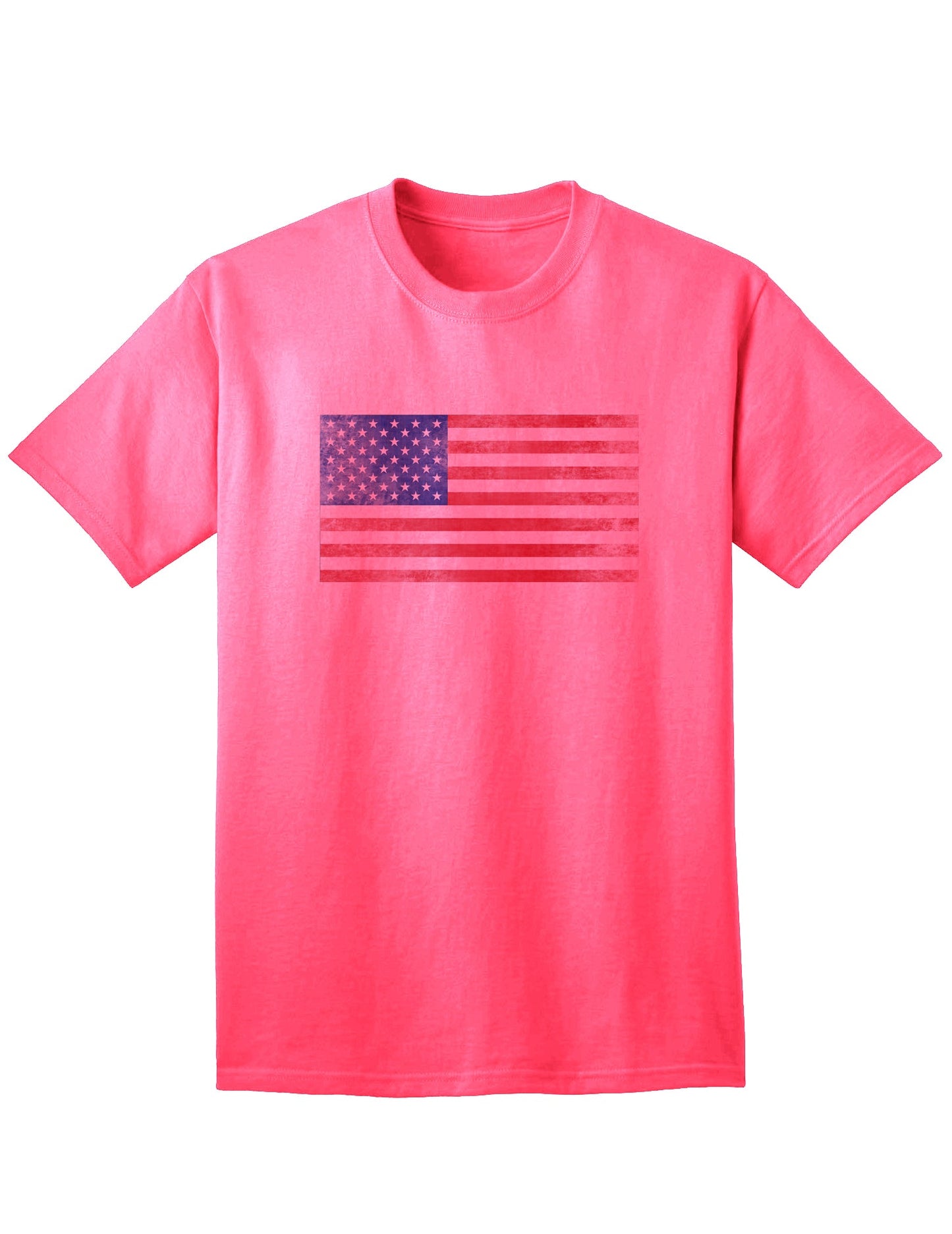 Vintage American Flag Adult T-Shirt with a Distinctive Weathered Look-Mens T-shirts-TooLoud-Neon-Pink-Small-Davson Sales