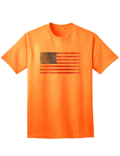 Vintage American Flag Adult T-Shirt with a Distinctive Weathered Look-Mens T-shirts-TooLoud-Neon-Orange-Small-Davson Sales