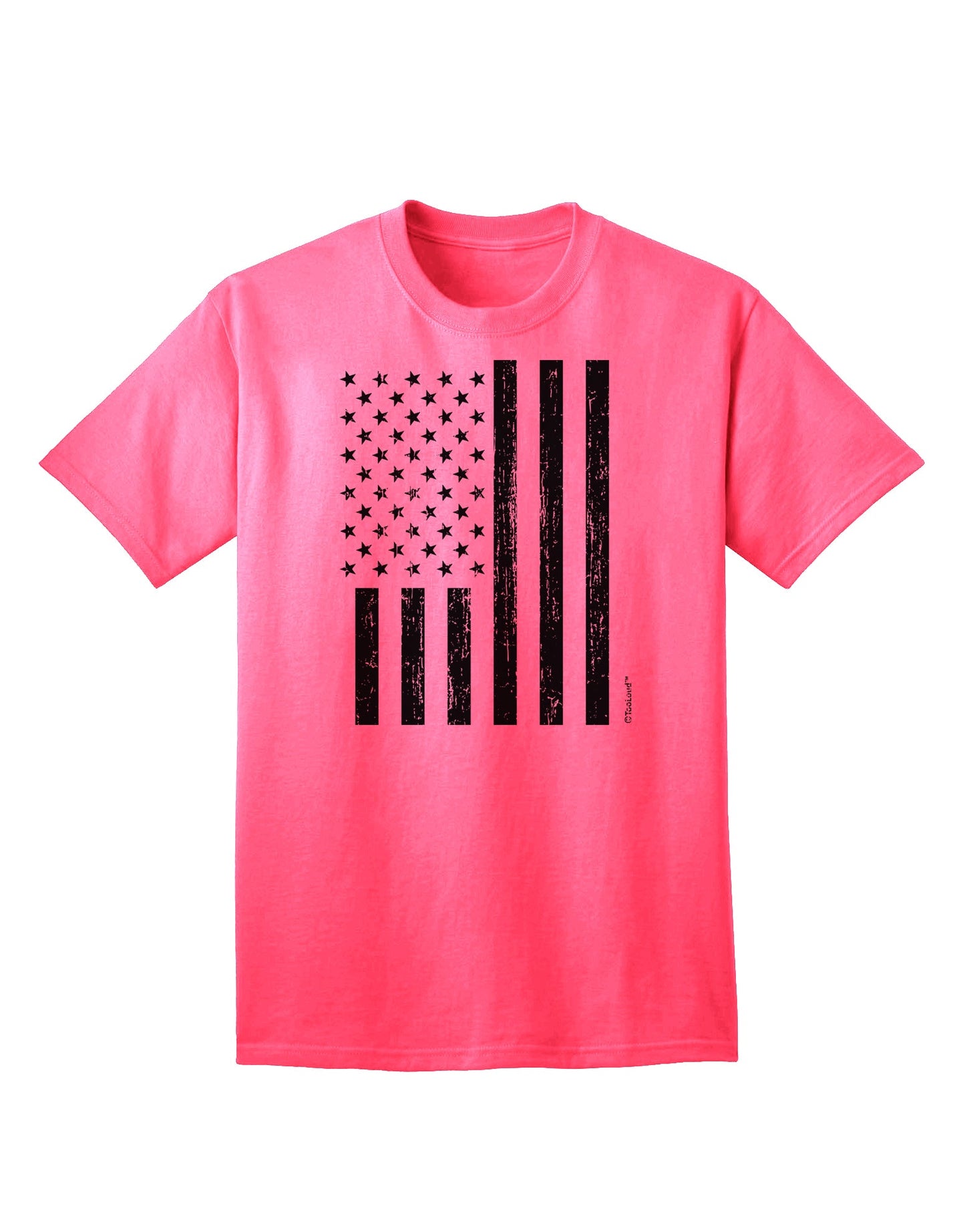 Vintage American Flag Stamp Design - Distressed Adult T-Shirt by TooLoud-Mens T-shirts-TooLoud-Neon-Pink-Small-Davson Sales