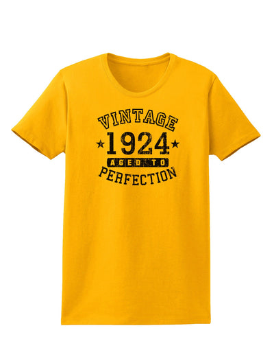 Vintage Birth Year 1924 Womens T-Shirt-Womens T-Shirt-TooLoud-Gold-X-Small-Davson Sales