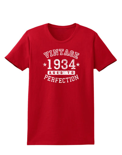 Vintage Birth Year 1934 Womens Dark T-Shirt-TooLoud-Red-X-Small-Davson Sales