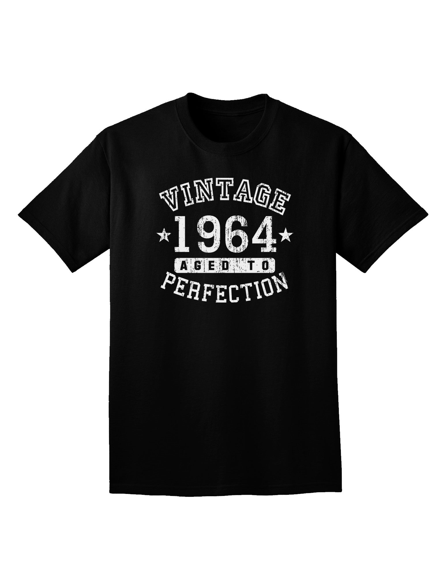Vintage Birth Year 1964 Adult Dark V-Neck T-Shirt-TooLoud-Black-Small-Davson Sales