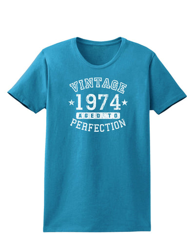 Vintage Birth Year 1974 Womens Dark T-Shirt-TooLoud-Turquoise-X-Small-Davson Sales