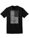 Vintage Black and White USA Flag Adult Dark T-Shirt