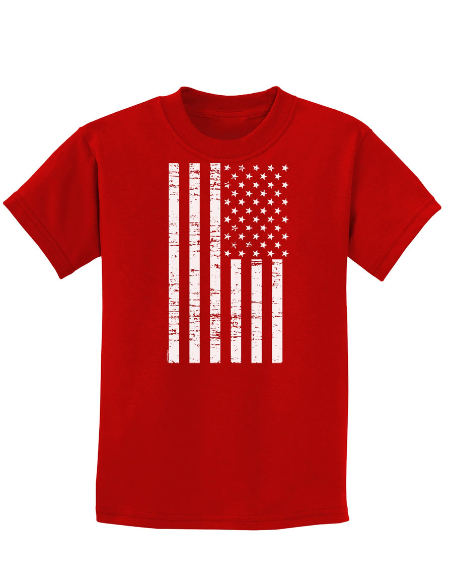 Vintage Black and White USA Flag Childrens Dark T-Shirt