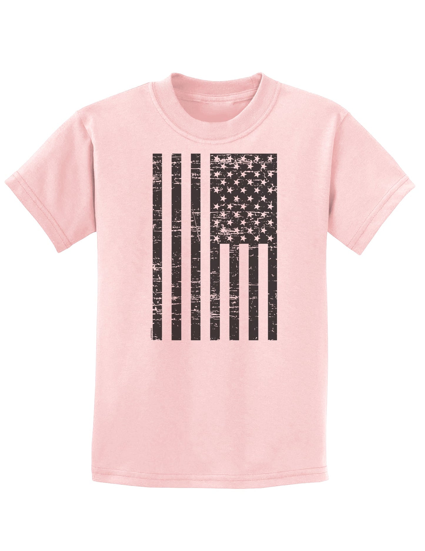 Vintage Black and White USA Flag Childrens T-Shirt-Childrens T-Shirt-TooLoud-PalePink-X-Small-Davson Sales