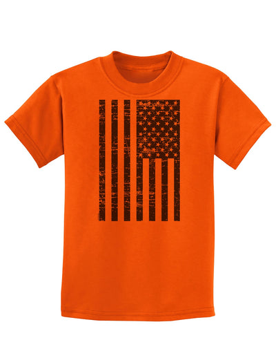 Vintage Black and White USA Flag Childrens T-Shirt-Childrens T-Shirt-TooLoud-Orange-X-Small-Davson Sales