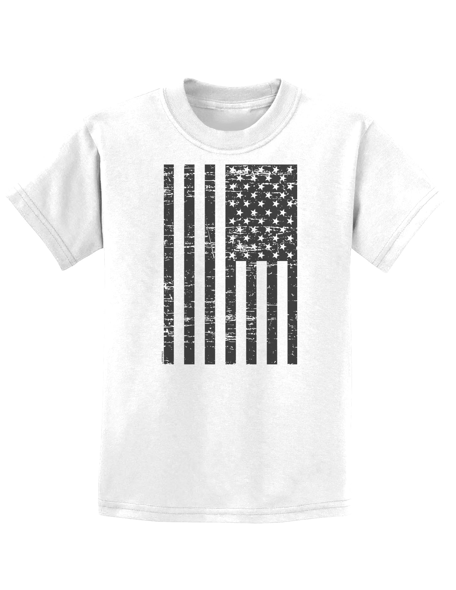 Vintage Black and White USA Flag Childrens T-Shirt-Childrens T-Shirt-TooLoud-White-X-Small-Davson Sales