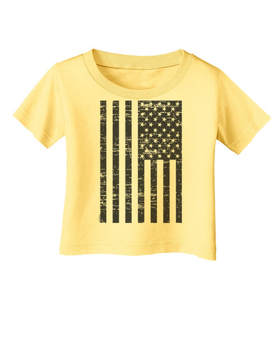 Vintage Black and White USA Flag Infant T-Shirt-Infant T-Shirt-TooLoud-Daffodil-Yellow-06-Months-Davson Sales