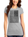 Vintage Black and White USA Flag Juniors T-Shirt-Womens Juniors T-Shirt-TooLoud-Heather-Gray-Small-Davson Sales