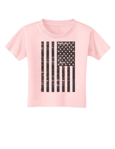 Vintage Black and White USA Flag Toddler T-Shirt-Toddler T-Shirt-TooLoud-Light-Pink-2T-Davson Sales