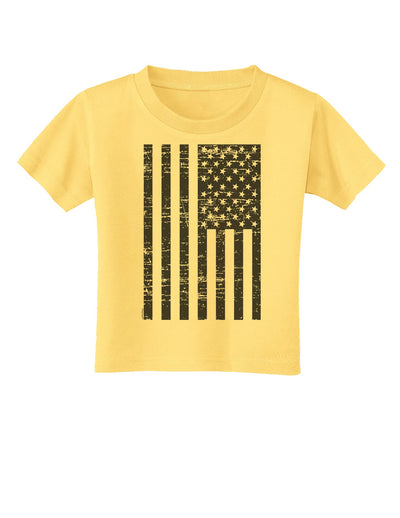 Vintage Black and White USA Flag Toddler T-Shirt-Toddler T-Shirt-TooLoud-Daffodil-Yellow-2T-Davson Sales