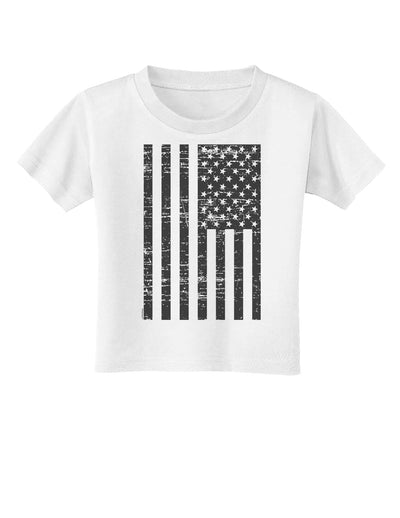 Vintage Black and White USA Flag Toddler T-Shirt-Toddler T-Shirt-TooLoud-White-2T-Davson Sales