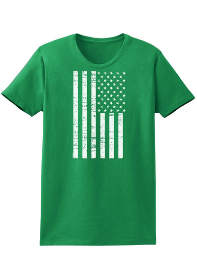 Vintage Black and White USA Flag Womens Dark T-Shirt-TooLoud-Kelly-Green-X-Small-Davson Sales