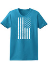 Vintage Black and White USA Flag Womens Dark T-Shirt-TooLoud-Turquoise-X-Small-Davson Sales