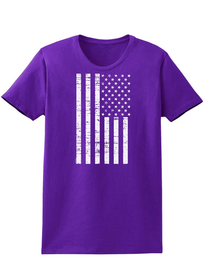 Vintage Black and White USA Flag Womens Dark T-Shirt-TooLoud-Purple-X-Small-Davson Sales