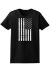 Vintage Black and White USA Flag Womens Dark T-Shirt