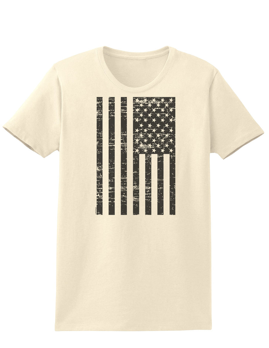 Vintage Black and White USA Flag Womens T-Shirt