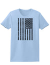 Vintage Black and White USA Flag Womens T-Shirt-Womens T-Shirt-TooLoud-Light-Blue-X-Small-Davson Sales