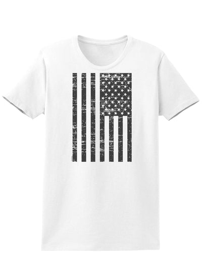 Vintage Black and White USA Flag Womens T-Shirt-Womens T-Shirt-TooLoud-White-X-Small-Davson Sales