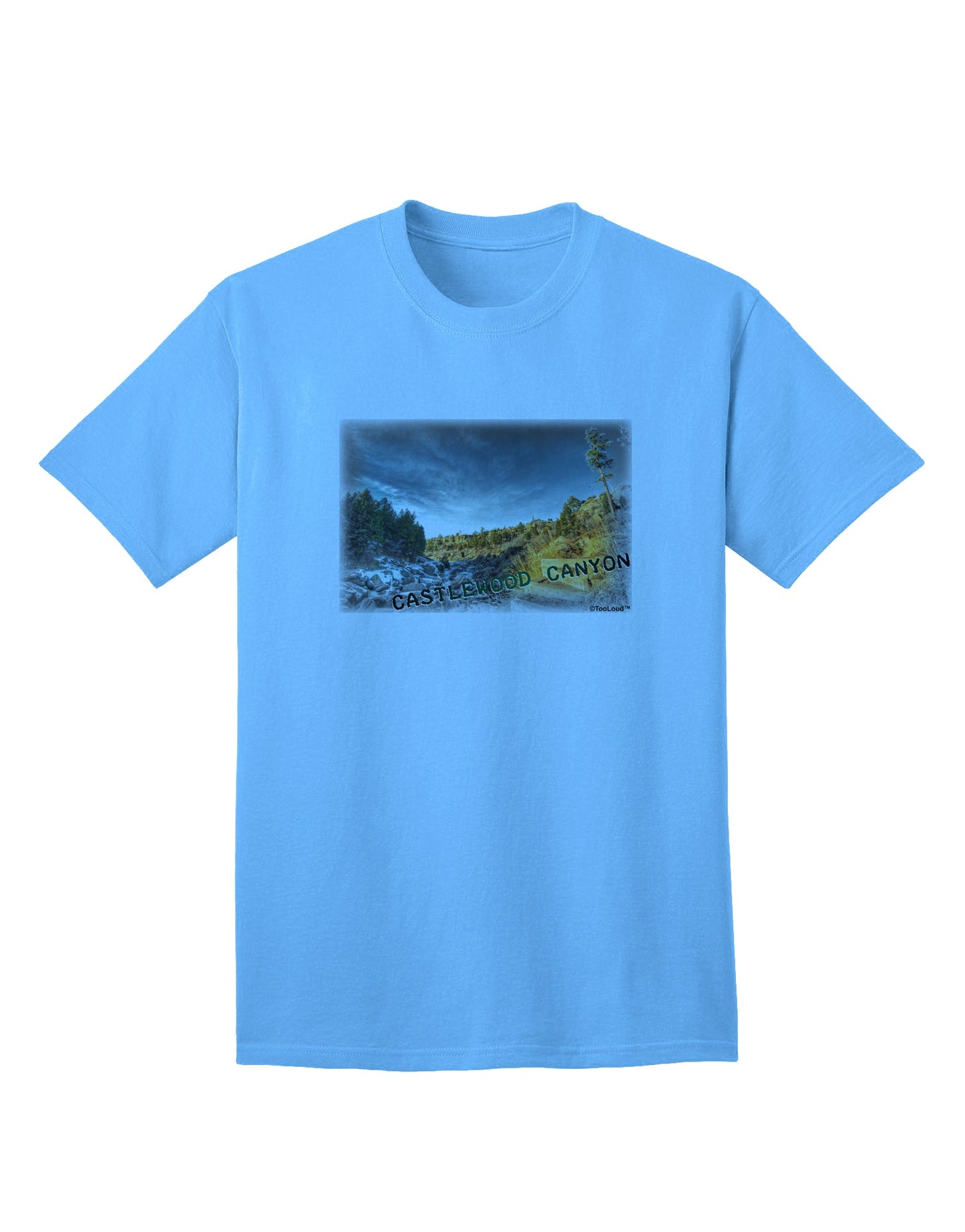 Vintage Castlewood Canyon Photographic Print Adult T-Shirt - A Nostalgic Apparel Collection-Mens T-shirts-TooLoud-Aquatic-Blue-Small-Davson Sales
