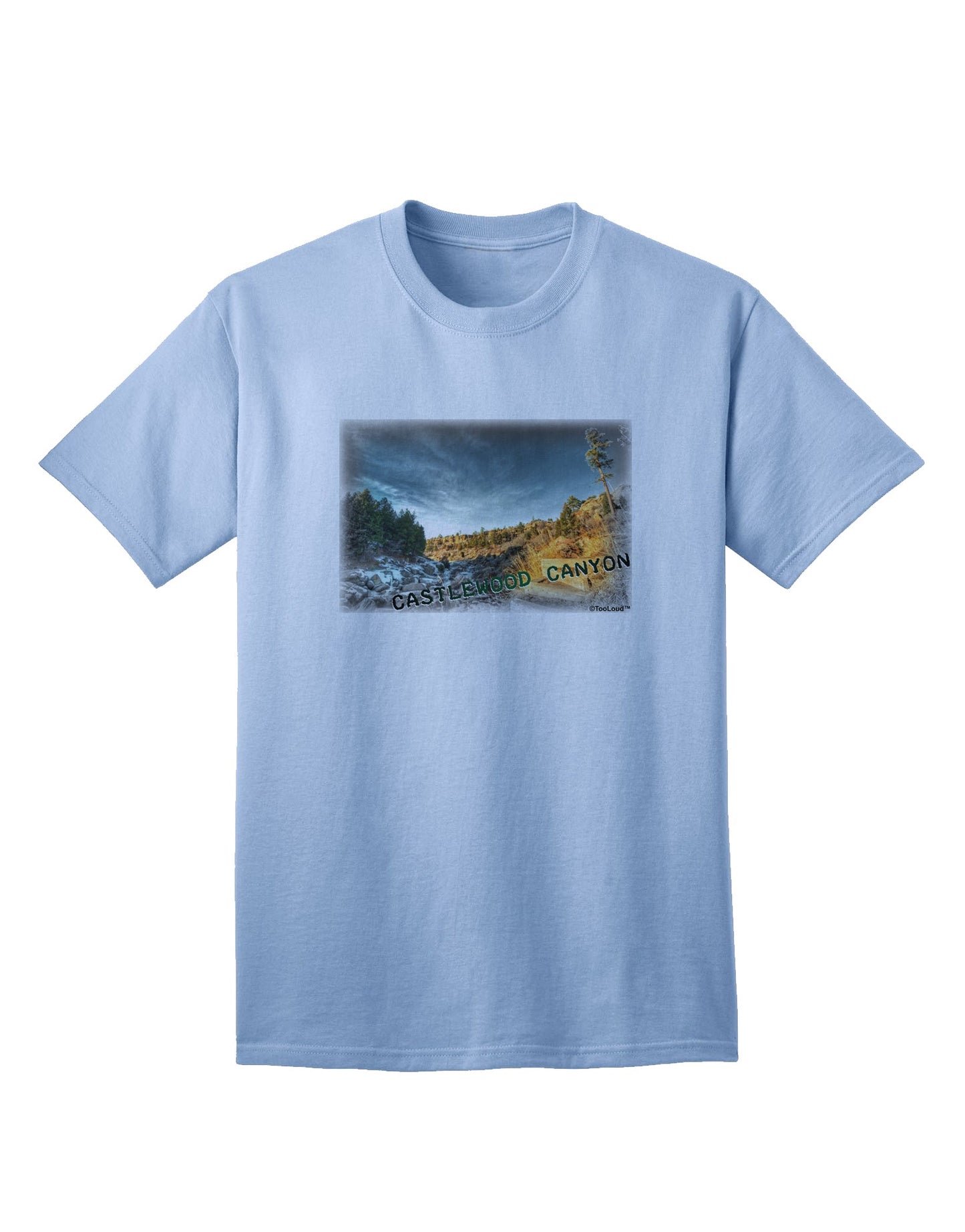 Vintage Castlewood Canyon Photographic Print Adult T-Shirt - A Nostalgic Apparel Collection-Mens T-shirts-TooLoud-Light-Blue-Small-Davson Sales