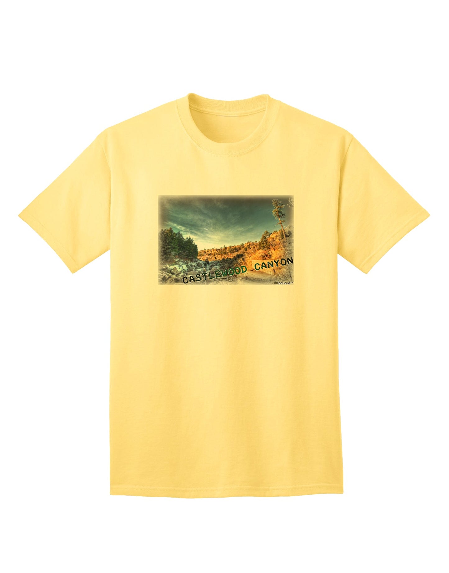 Vintage Castlewood Canyon Photographic Print Adult T-Shirt - A Nostalgic Apparel Collection-Mens T-shirts-TooLoud-Yellow-Small-Davson Sales