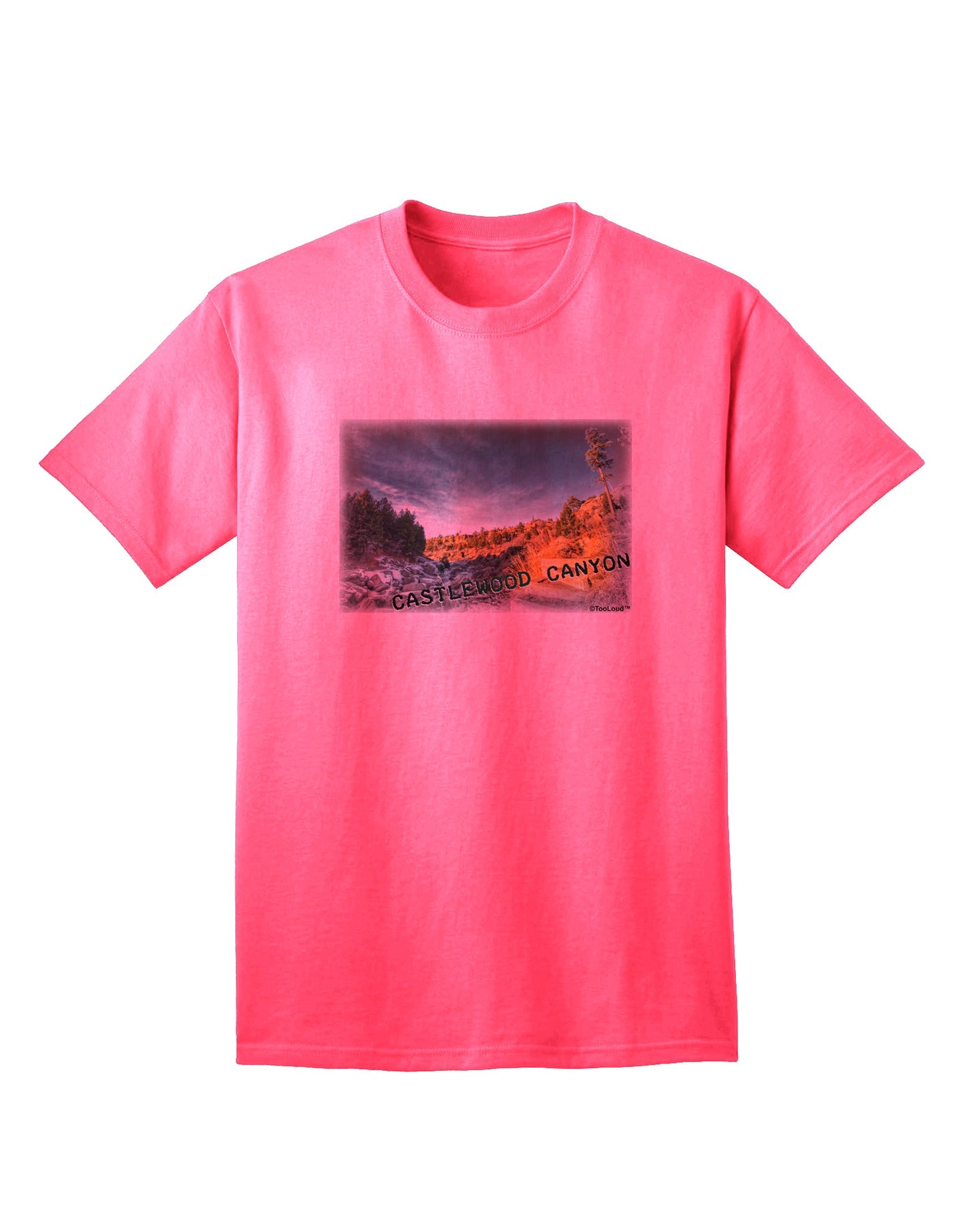 Vintage Castlewood Canyon Photographic Print Adult T-Shirt - A Nostalgic Apparel Collection-Mens T-shirts-TooLoud-Neon-Pink-Small-Davson Sales