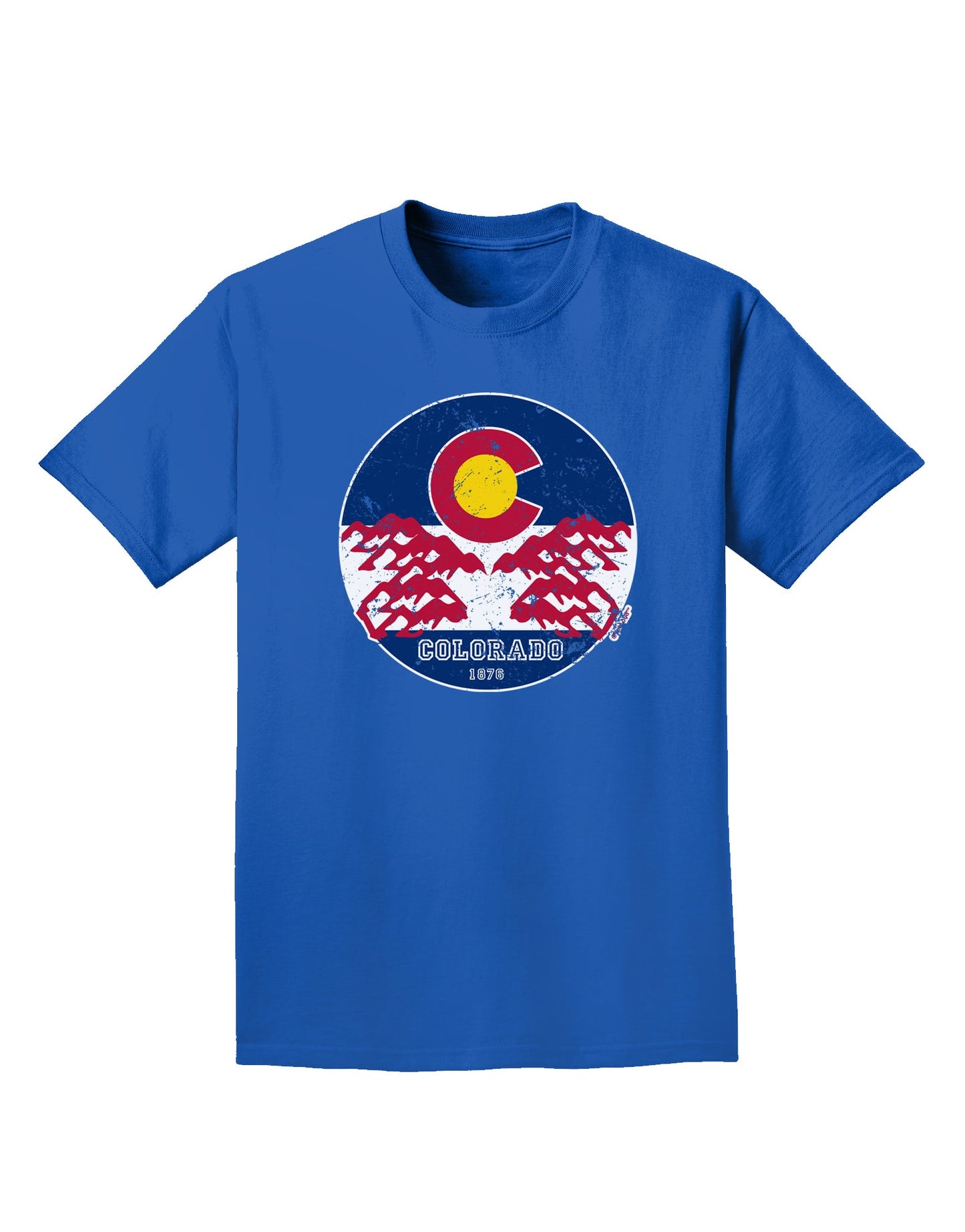 Vintage Colorado Emblem Flag Adult T-Shirt with a Grunge Twist-Mens T-shirts-TooLoud-Royal-Blue-Small-Davson Sales