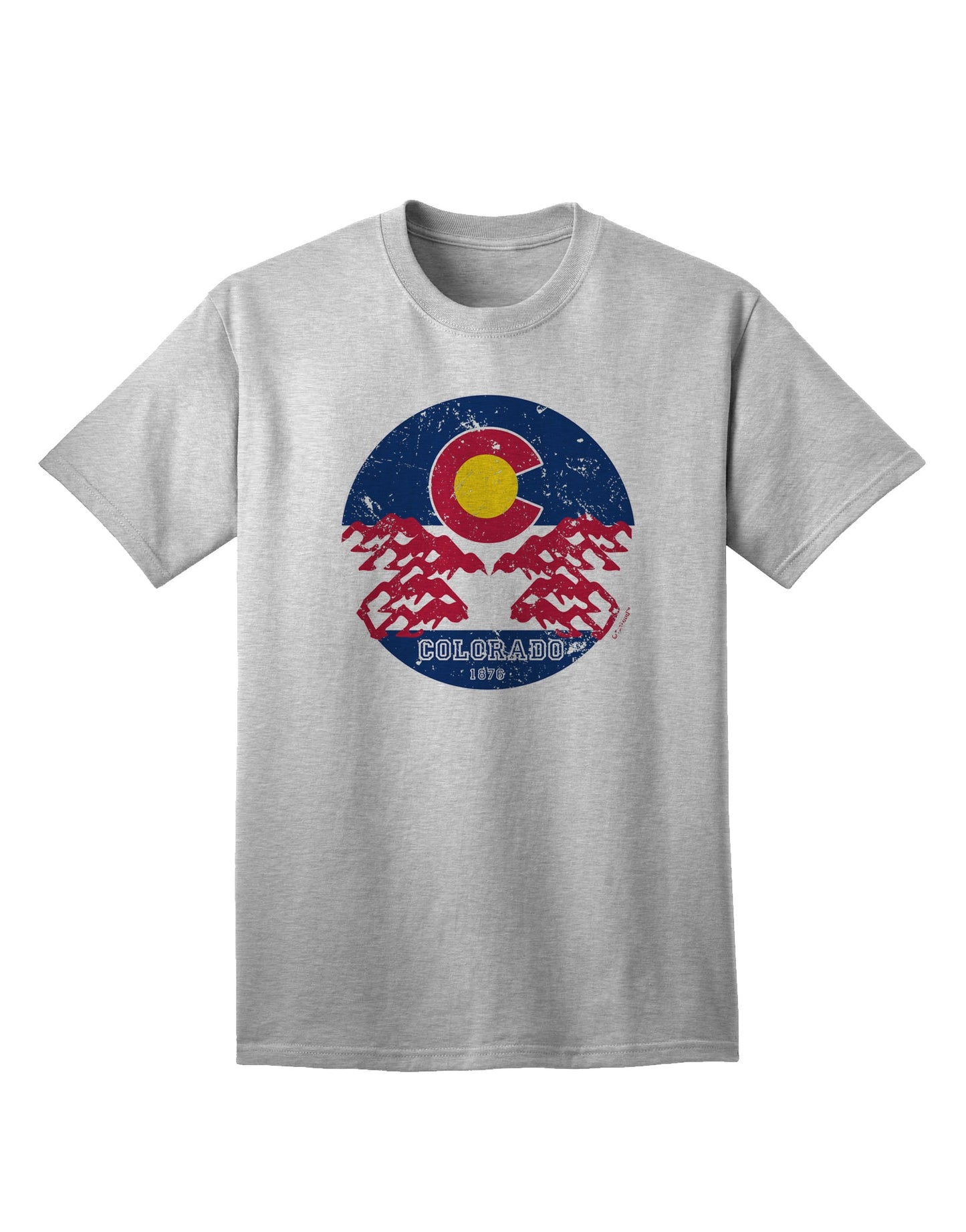 Vintage Colorado Emblem Flag Adult T-Shirt with a Grunge Twist-Mens T-shirts-TooLoud-AshGray-Small-Davson Sales