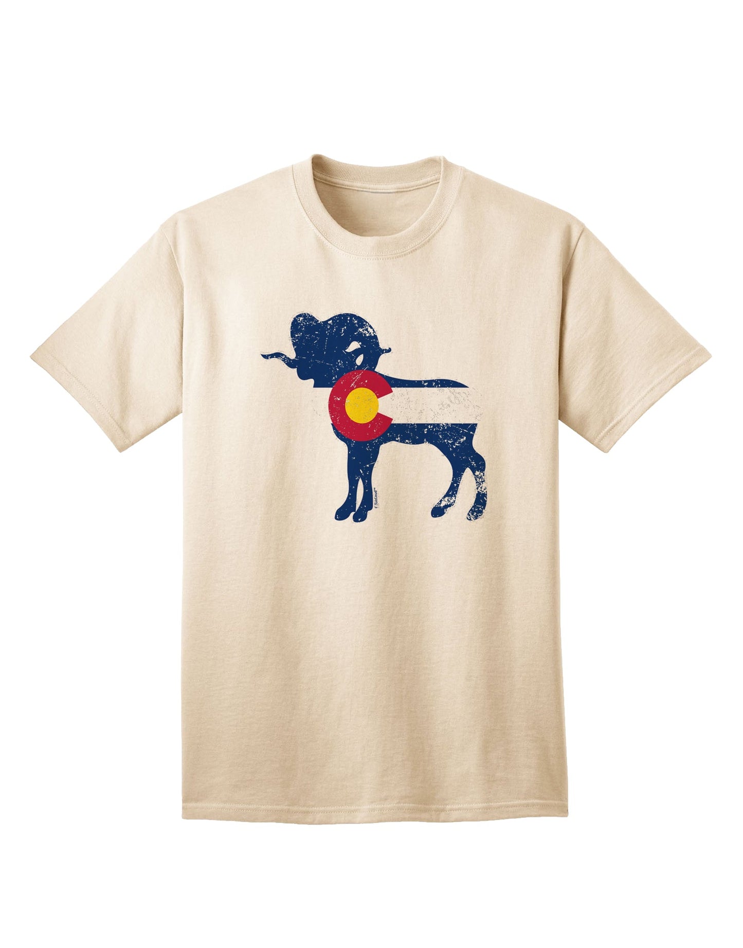 Vintage Colorado Emblem Flag Adult T-Shirt with a Grunge Twist-Mens T-shirts-TooLoud-Natural-Small-Davson Sales