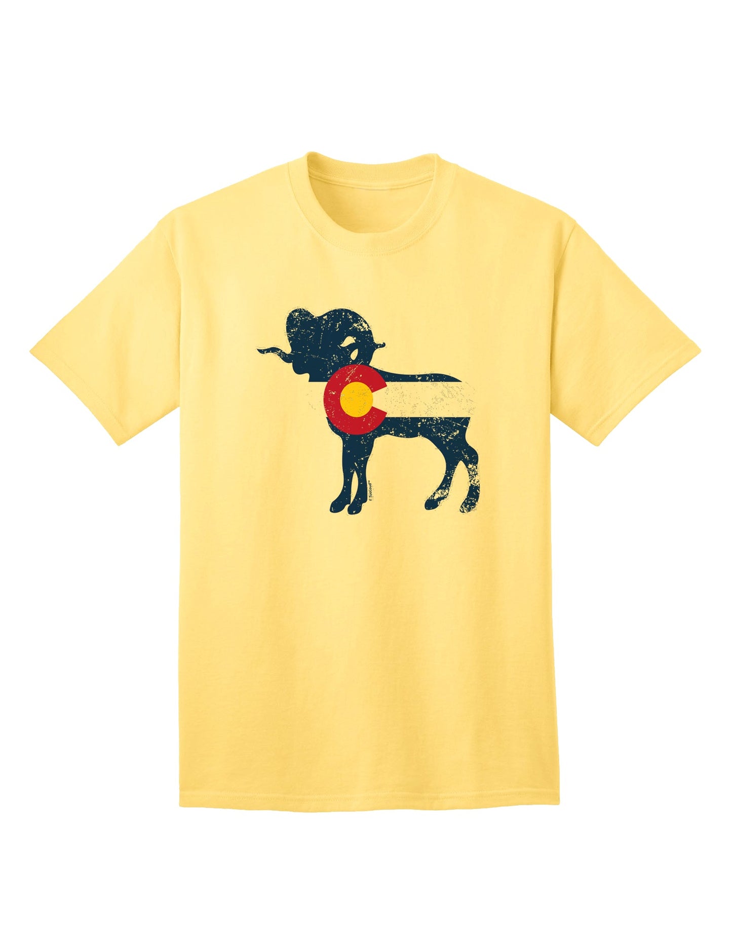 Vintage Colorado Emblem Flag Adult T-Shirt with a Grunge Twist-Mens T-shirts-TooLoud-Yellow-Small-Davson Sales
