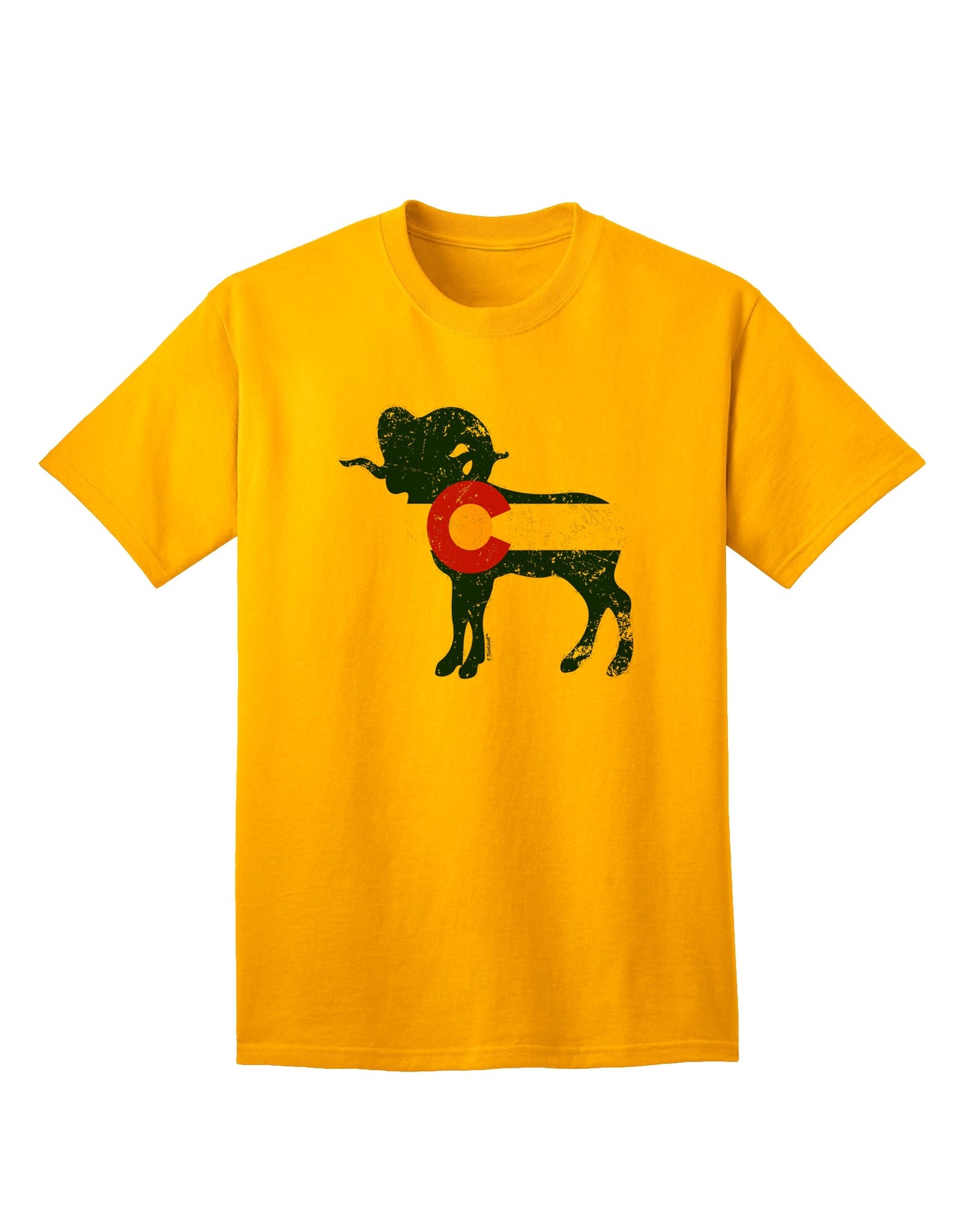 Vintage Colorado Emblem Flag Adult T-Shirt with a Grunge Twist-Mens T-shirts-TooLoud-Gold-Small-Davson Sales