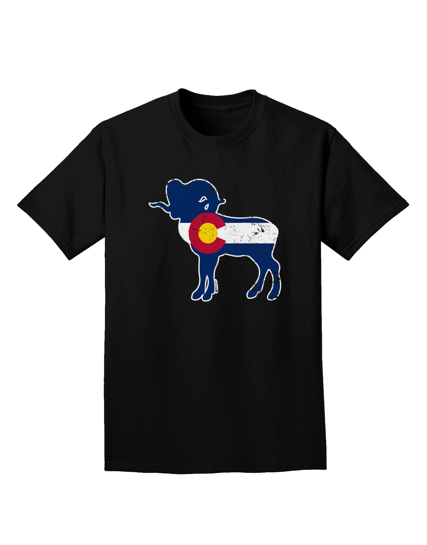 Vintage Colorado Emblem Flag Adult T-Shirt with a Grunge Twist-Mens T-shirts-TooLoud-Black-Small-Davson Sales
