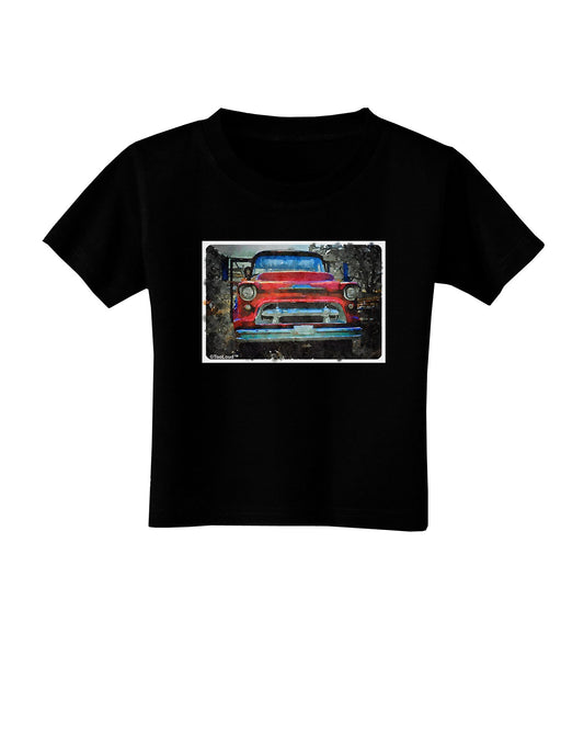 Vintage Truck Watercolor Toddler T-Shirt Dark-Toddler T-Shirt-TooLoud-Black-2T-Davson Sales