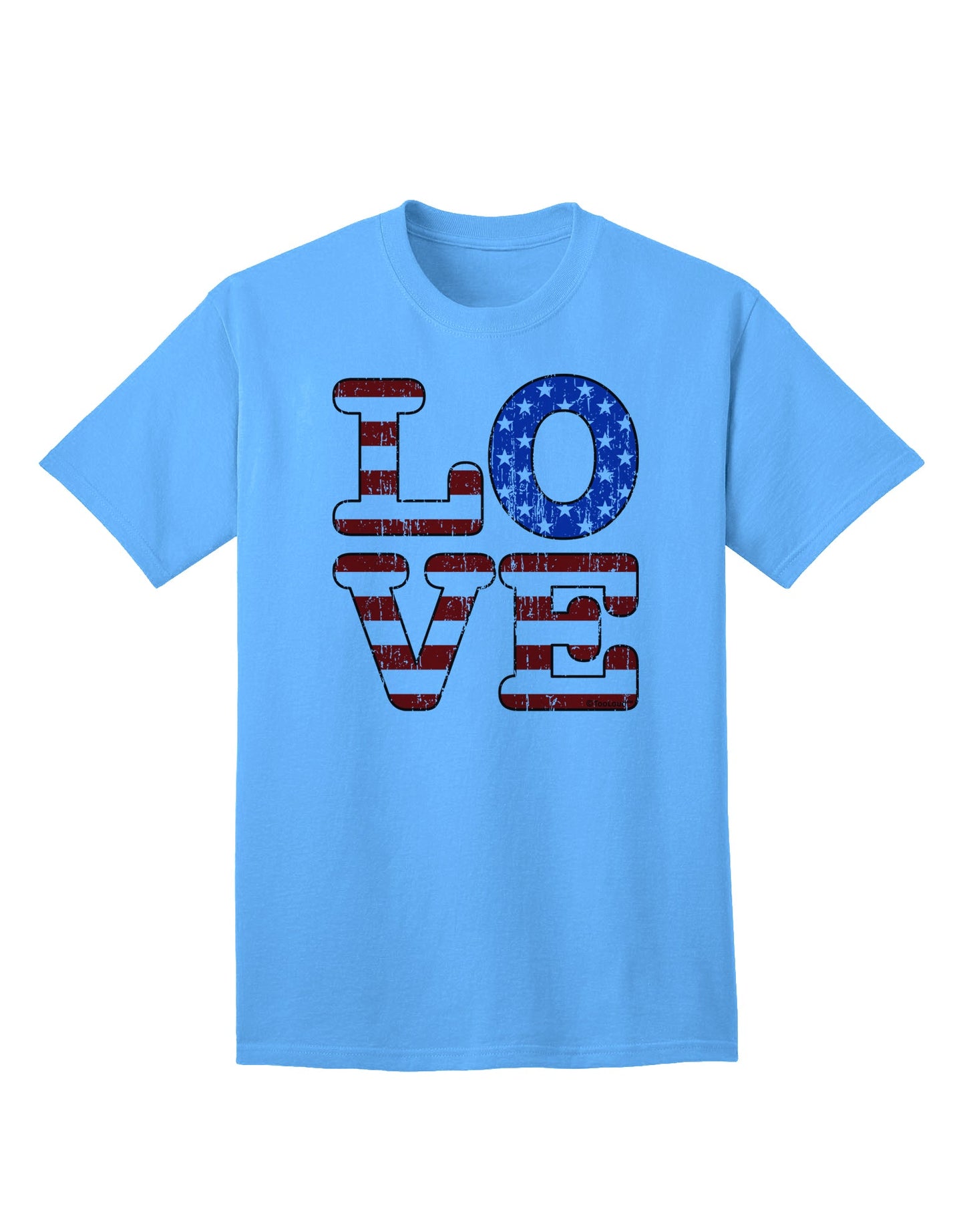 Vintage-inspired American Love Design - Distressed Adult T-Shirt offered by TooLoud-Mens T-shirts-TooLoud-Aquatic-Blue-Small-Davson Sales