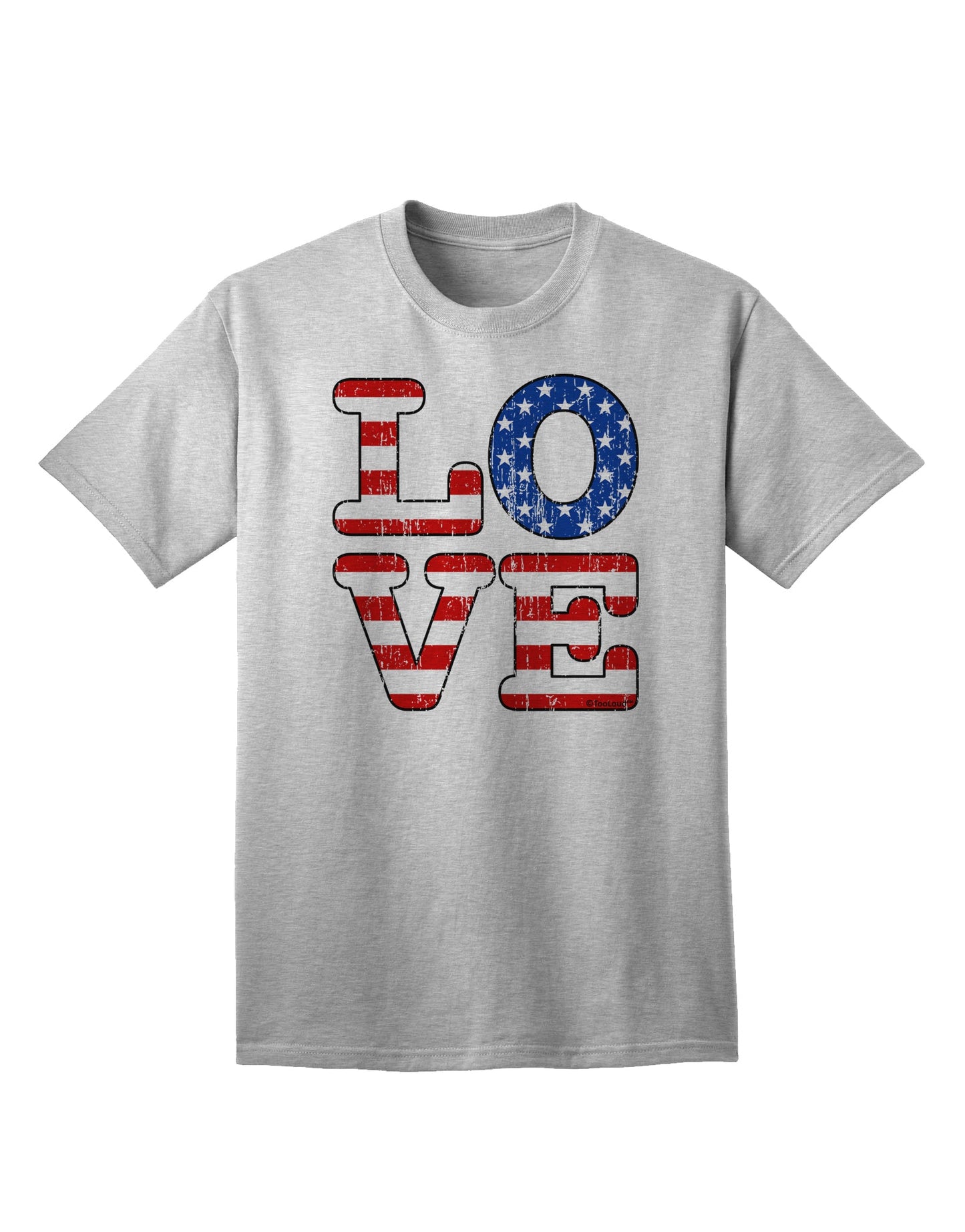Vintage-inspired American Love Design - Distressed Adult T-Shirt offered by TooLoud-Mens T-shirts-TooLoud-AshGray-Small-Davson Sales