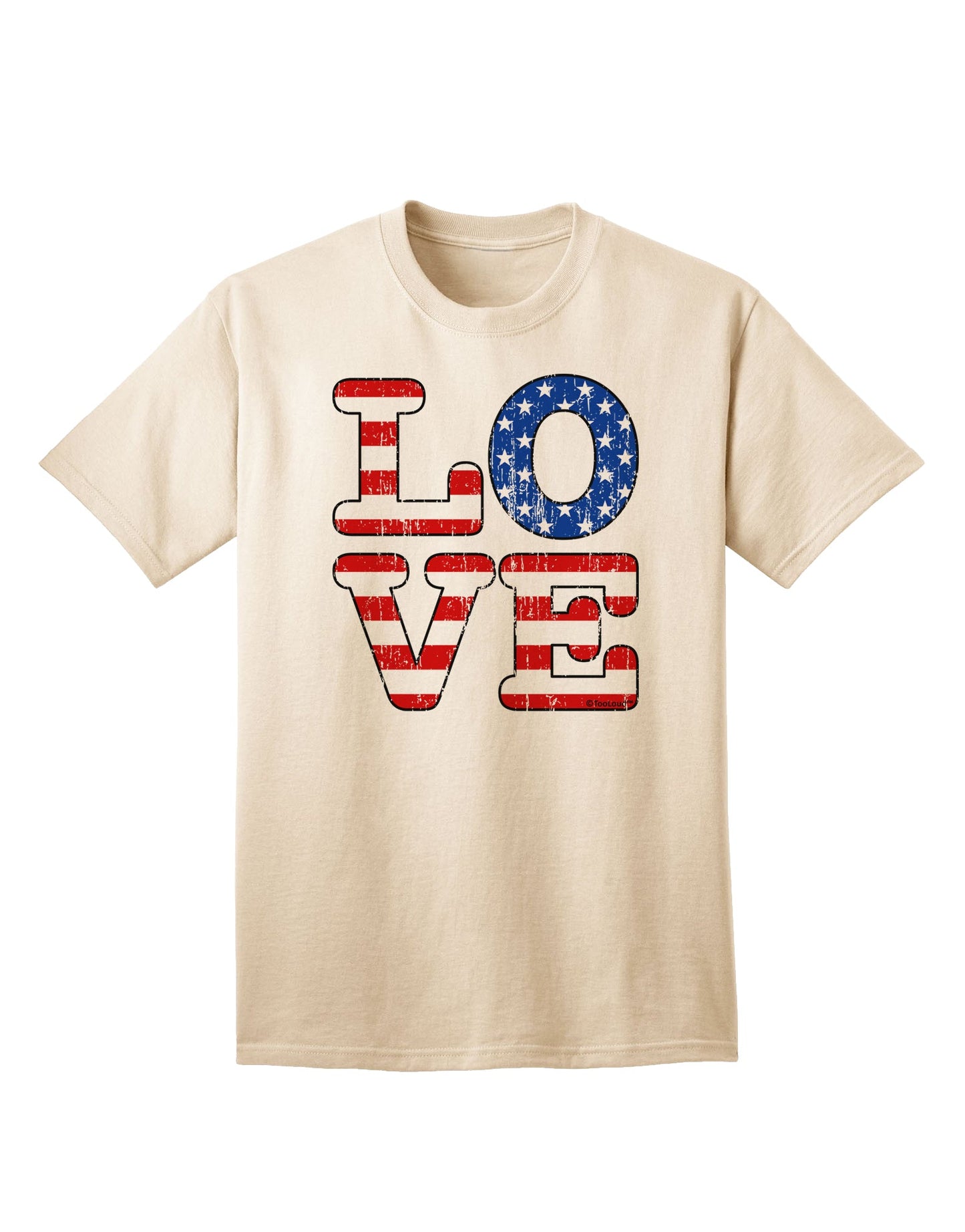 Vintage-inspired American Love Design - Distressed Adult T-Shirt offered by TooLoud-Mens T-shirts-TooLoud-Natural-Small-Davson Sales