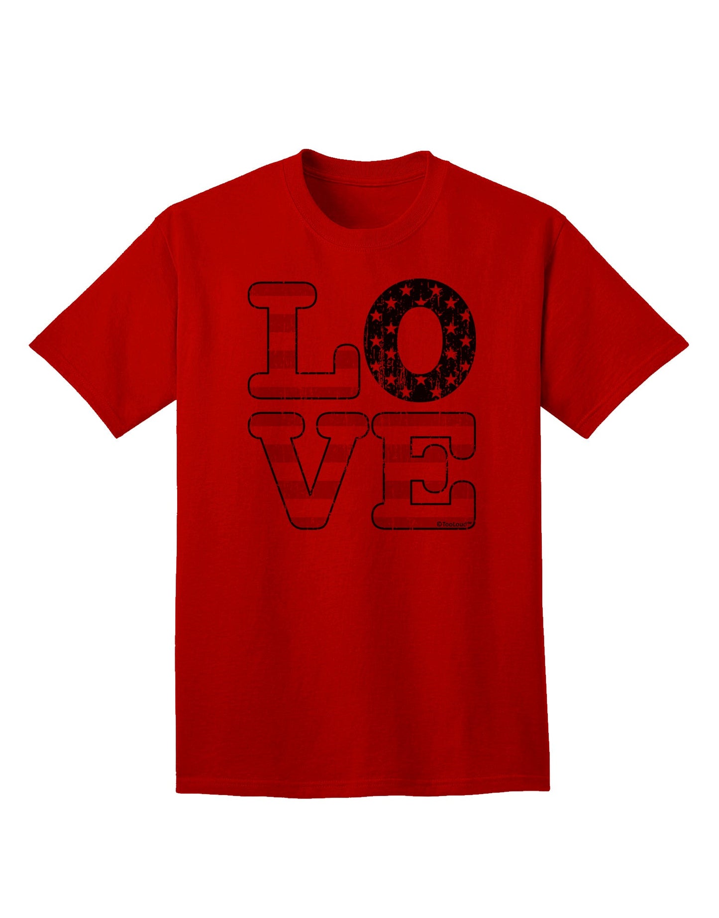 Vintage-inspired American Love Design - Distressed Adult T-Shirt offered by TooLoud-Mens T-shirts-TooLoud-Red-Small-Davson Sales
