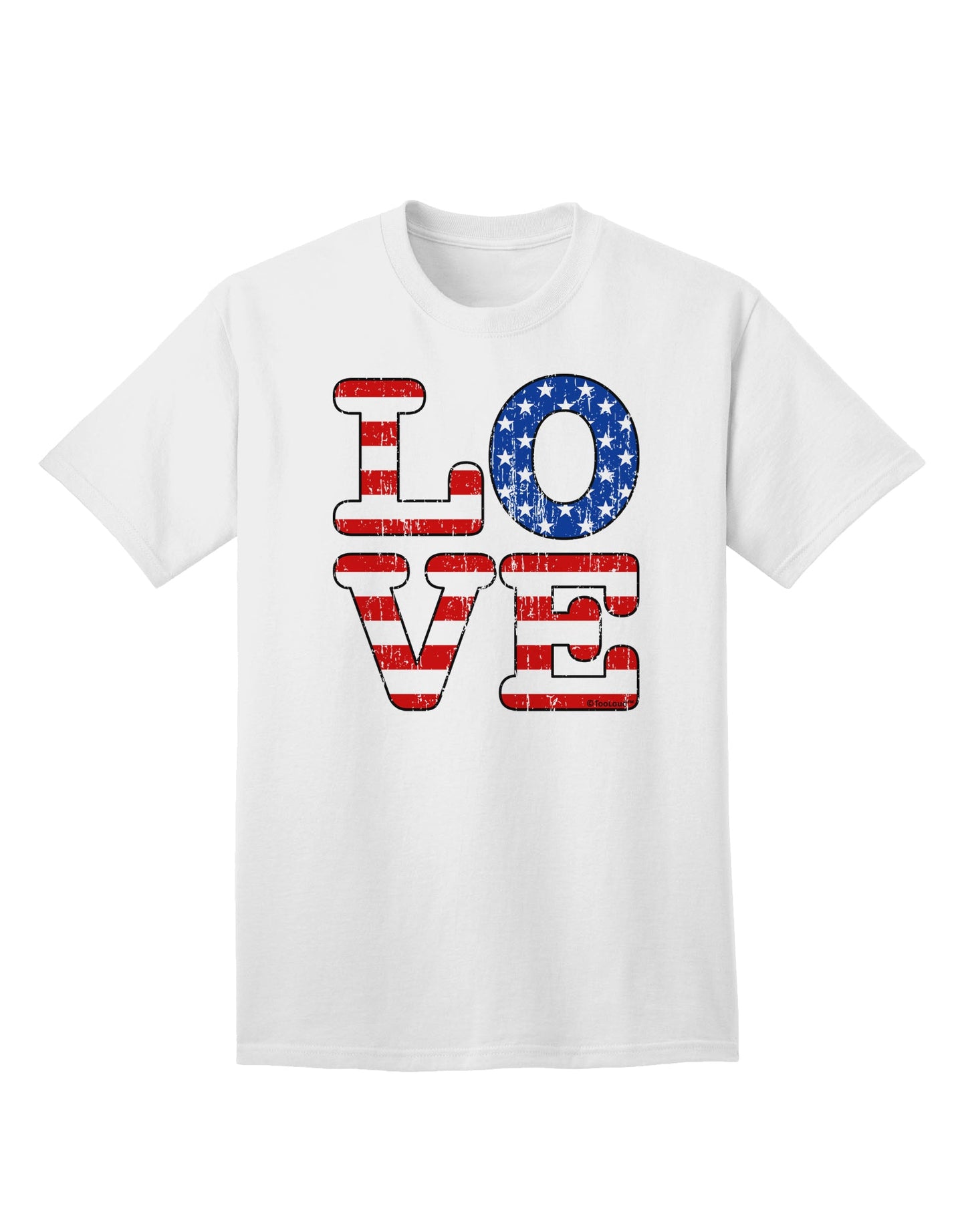 Vintage-inspired American Love Design - Distressed Adult T-Shirt offered by TooLoud-Mens T-shirts-TooLoud-White-Small-Davson Sales