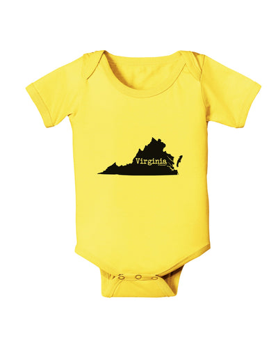 Virginia - United States Shape Baby Romper Bodysuit by TooLoud-Baby Romper-TooLoud-Yellow-06-Months-Davson Sales