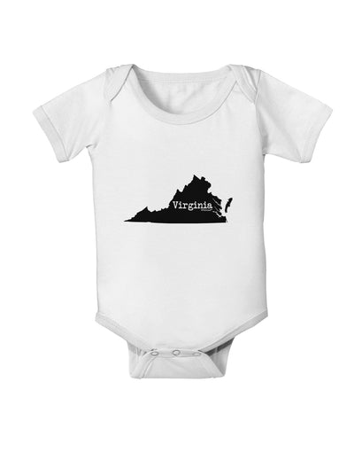 Virginia - United States Shape Baby Romper Bodysuit by TooLoud-Baby Romper-TooLoud-White-06-Months-Davson Sales