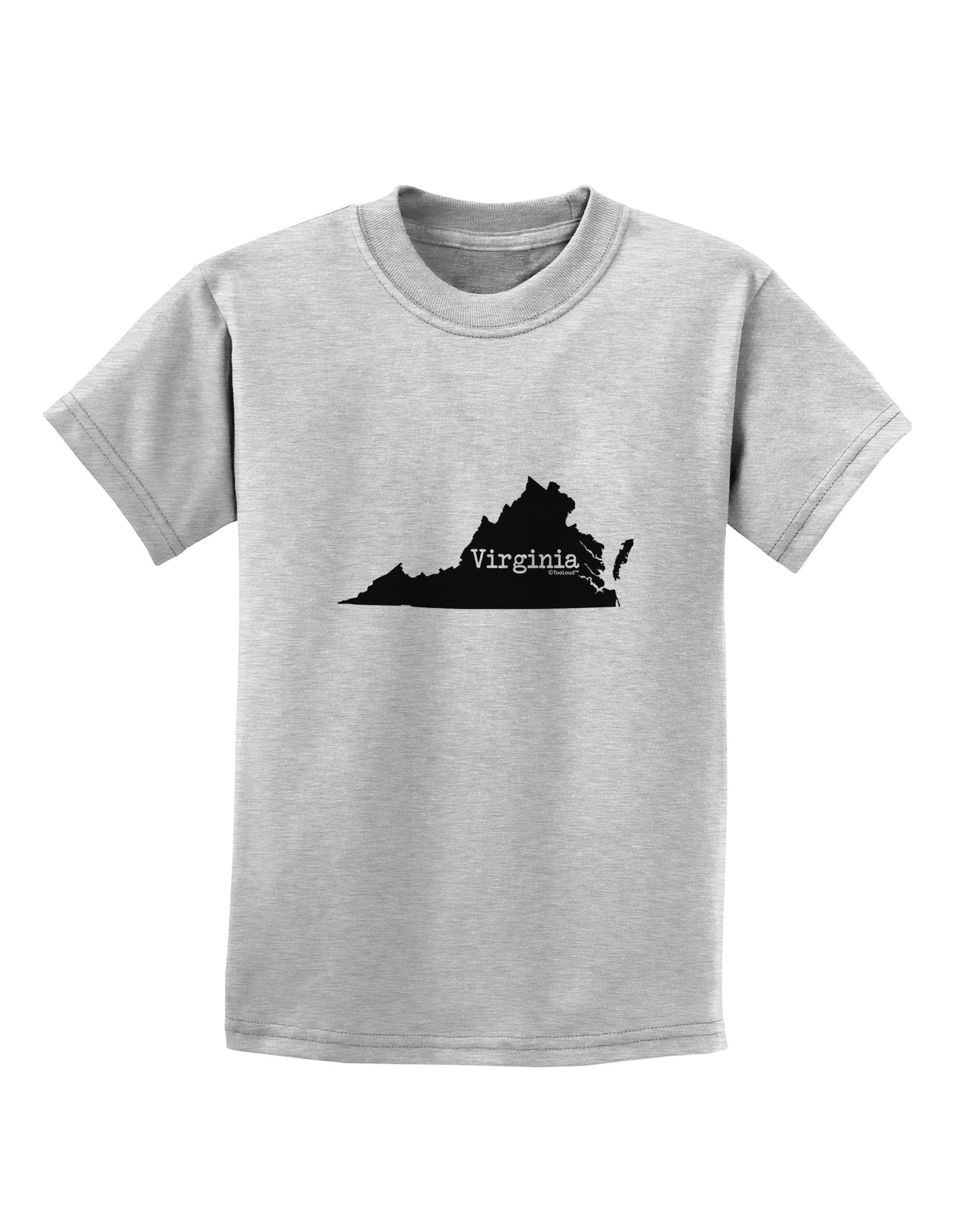 Virginia - United States Shape Childrens T-Shirt by TooLoud-Childrens T-Shirt-TooLoud-AshGray-X-Small-Davson Sales